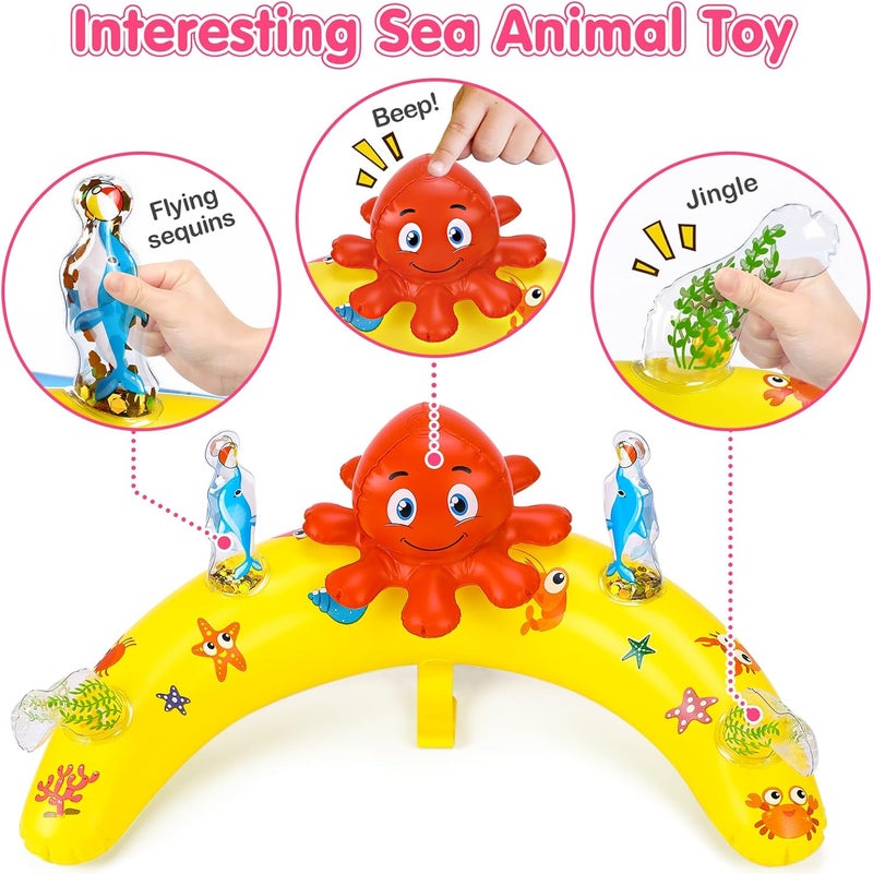 EZIGO Baby Pool Float with Canopy UPF50+ Sun Protection, Inflatable Kids Pool Floats with Ocean Animal Toys for Baby 6-36 Months, Infant Swimming Float with Adjustable Safety Seat for Boys Girls - Image 2